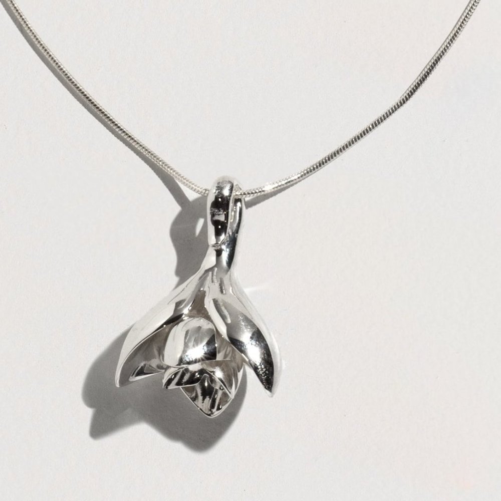 Pamela love sterling silver necklace with flower pendant